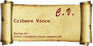 Czibere Vince névjegykártya